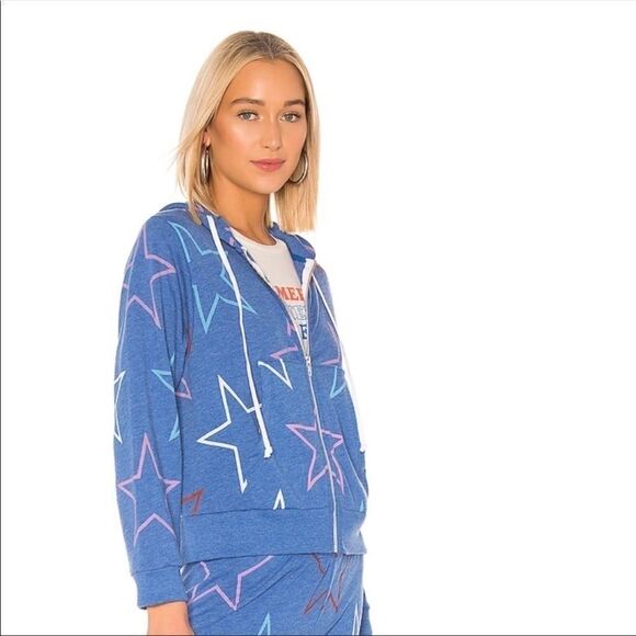 Wildfox The Starlight Regan  Blue Zip Hoodie - Picture 1 of 7